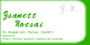 zsanett mocsai business card